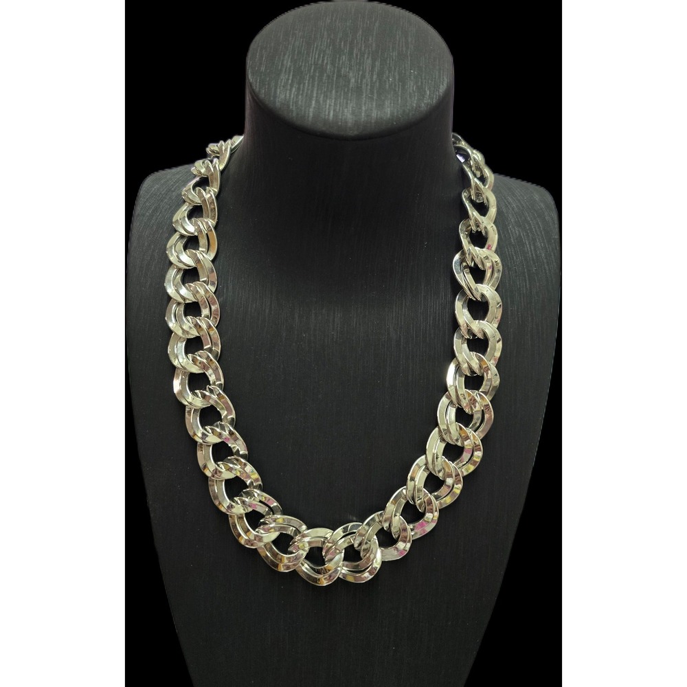 Vintage Monet Necklace Chunky Link Silver Tone